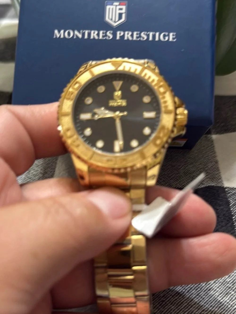 Men’s Gold and Black Bracelet Watch